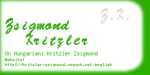 zsigmond kritzler business card